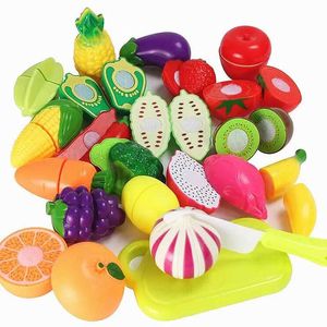 Kitchens Play Food Chopping Fruit Toy Plastic Pretend Game Set Vegetable Childrens Kitchen Gifts d240527
