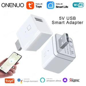 Onenuo Tuya Smart Micro USB Adapter Switch 5V WiFi Mini USB Power Adapter funciona com Alexa Hey Google Alice para casa inteligente