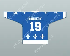 カスタムSergei Koulikov 19 Le National de Quebec Blue Hockey Jersey-Lance et Compte Top Stitched S-M-L-XL-XXL-3XL-4XL-5XL-6XL