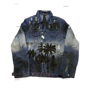 Männer Jacke Designer Mantel langärmelige Markenjacken Mode Kokosnuss-Rendering-Logo Herren Reißverschluss Hole Denim Jacke Jumper Travel School Kleidung 24. Mai 631