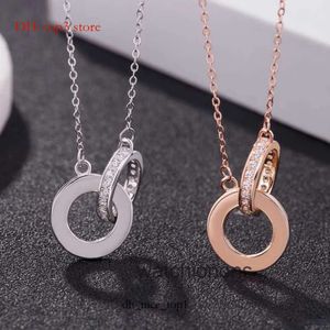 Cart Necklace High Quality Luxury Necklace Ring 925 Sterling Silver Plated Rose Gold Big Cake Pendant Collar Chain Female Straight 8196 1241