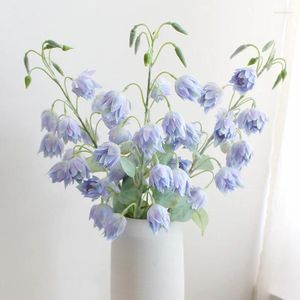 Decorative Flowers 1 Branch Fake Campanula Flower Artificial Wedding Party Arrangement Silk Long Stem