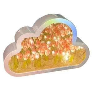 DIY Wolken Tulpe LED Nachtleuchte Tischlampen Schlafzimmer Ornamente Dekorationstisch Lampen Nachthandwerk handgefertigtes Geschenk