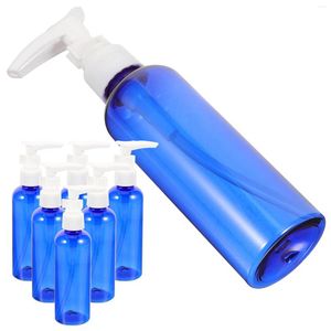 Garrafas de armazenamento 10pcs 100ml Dispensador Clear Bomba Bomba Recarregável vazio para loções dispensadores de mão Bath Blue Blue