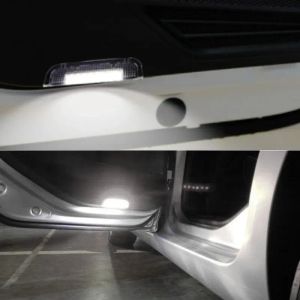 2x White Led Rear Door Courtesy Lights Under Warning Lamps For VW Passat B6 B7 Golf 5 6 Plus Jetta Touareg EOS Scirocco Skoda