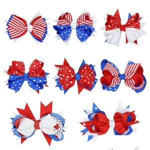 Hair Accessories American Flag Print Barrettes Bow Clips Llowtail Hairpins With Clip 4Th Of Jy Independence Day Kids Childrens Drop De Otzal