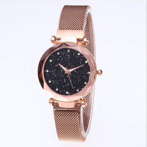 Оптовая бриллиантовое звездное небо красивые кварцевые женские часы, дамы, смотрят Fahsion Женщина. Случайные наручные часы с розовым золотом 240K