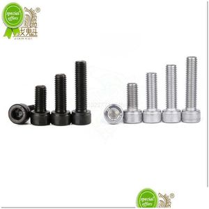 Werkzeugteile Neu 10pcs M3 M4 M5 M6 M8 304 A2 Edelstahl Schwarz Grade 12,9 Din912 Sechskant Hex-Sockel-Kopfkappe Allen Bolzen Schraube Lis4-6 DHUET