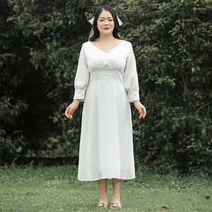 Abiti per feste Pulsante bianco Abito da sera Vesto Vesto da sera maniche Full Full-Long Long Long Long Long Long Back A-Line Plus size Abiti formali