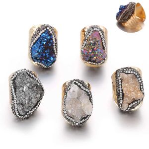 Anelli di coppia anello regolabile in pietra naturale per donne coppia coppia cristallo ad anello di avvolgimento del cristallo alla moda per matrimoni per la festa di gioielleria di gioielli S2452455