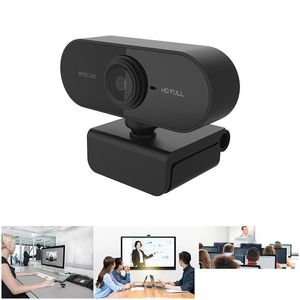 Webcams Hd 1080P Webcam Usb Camera Mini Computer Pc Webcamera With Microphone Rotatable Cameras For Live Broadcast Video Calling Confe Otgy7