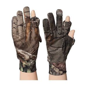 Sporthandschuhe Stretch Camouflage Non Slip Two Finger Halbfinger -Handschuhe für Camping im Freien Sportfischerei Hunt q240525