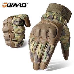 Sporthandskar Touch Screen Cycling Gloves Pu Leather Tactical Airsoft Hunting Shooting Traving Bicycle Outdoor Sport Riding Bike Protective Men Q240525