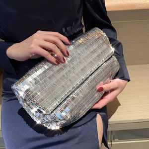 TOTES Silver Shinging Sequin Pillow Sprzęgła torebki 2024 Letnie damskie torebki na imprezę dla kobiet