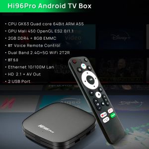 HI96 PRO TV TV Android 11 Smart Media Player Android 11.0 GK63 ATV UI Quad Core 4K 60FPS 2.45G Dual WiFi BT5.0 BT Voz Remote