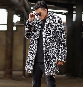 Leopard Faux Mink Fur Leather Jacket Mens que quente casaco de couro Men Jackets Loose Autumn Cost Jaqueta de Couro Moda M3839236