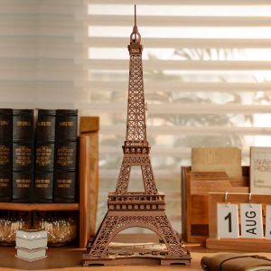 Robotime Rolife Night of the Eiffel Tower 3D Wooden Puzzle for Adolesce