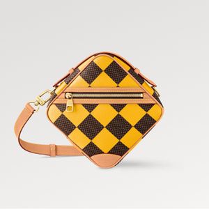 Explosion Heißer Frauenschach Messenger N40562 Gelb Damier Leinwand Goldfarbe Hardware außerhalb vorderen Reißverschluss Pocket House Design Cross-Body Carry Top Griff Luxus Top