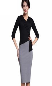 Nuovo elegante Elegante Elegante Vesto Vesto da lavoro Wiggle Wiggle Abito Ice BodyCon Female 3/4 Weath Woman Dress DK010YS4614029