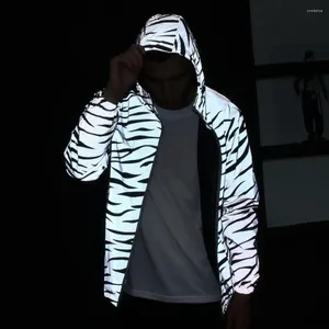 Kurtki męskie Autumn Windbreaker Hip Hop Men WindProof Fluoressent Ournteat Cat