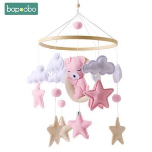 Mobils# Baby Rattles Toys 0-12 mesi Musical Newborn Carunone Pink Bear Crib Bed Bell Bell Mobile Toddler sonagli Carousel per COTS KIDS Gift Q240525