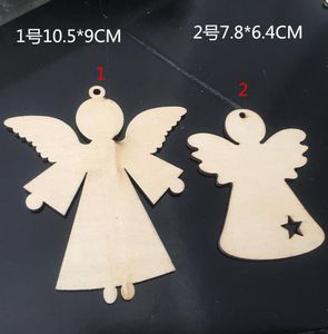 10pcs inacabados Cutups de madeira Angel formas para artes e ofícios de bricolage decorações ornamentos7574117