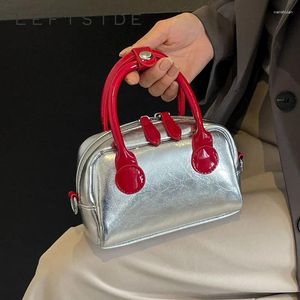 TOSES Design Mini PU Skórzany torba na ramię na ramię dla kobiet 2024 Koreańskie torebki modowe żeńskie proste srebrne torby na crossbody
