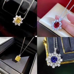 Styles Charm 925 Sterling Srebrne łańcuchy Chocker Naszyjnik Aaaaa Diamentowe wisiorki Naszyjnik dla kobiet biżuteria przy imprezę ślubną wqcua