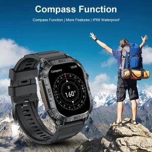 MELANDA 1.96" AMOLED Screen Bluetooth Call Smart Watch Sports Tracker Compass Health Monitor Smart Watch for Android IOS K63