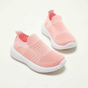 Första Walkers Girls Running Knit Breattable Lightweight Comfy Athletic Outdoor Walking Shoes For Toddler Children Children Sneakers Spring Q240525