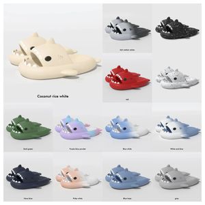 New top Luxury designer woman sandal Summer Shark Slippers For Men Couples Indoor Outdoor Shark Slides Thick Soled Shoes Sandals Gradient Flip Flops