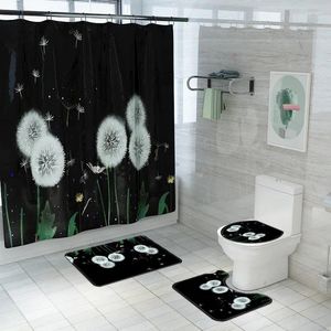Tende per doccia set da bagno per dente di lender per tende e tappeti per bagno nero tappeto non slip set di tappeti decorazioni per la casa