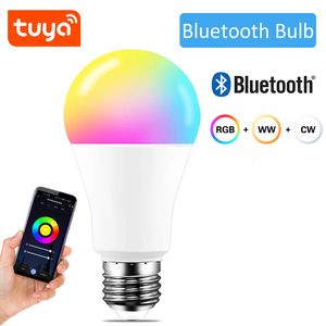 Bluetooth Smart LED Bulb 9W E27 B22 RGB DIMMABLE LAMP 110V 220V TUYA APPリモートコントロールRGB+CW+WWメッシュゲートウェイ