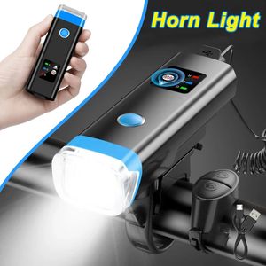 Bicycle Light with Horn Bike Hornlight USB Rechargeable LED Lighting Front Flashlight for Mtb Cycling Lamp Electric 240509