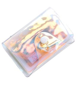 スナップファスナーレーザープラスチック20シートクレジットカードホルダーダストプルーフカードケース3CS E191586636付き透明な交換財布