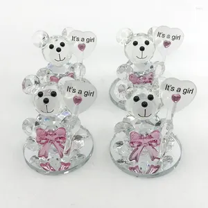 Party bevorzugt elegante Kristallverzierung Auswahl Teddybär mit rosa Bowknot Baby Girl Taufe Geschenk Geburtstag Souvenir Werbegeschenke