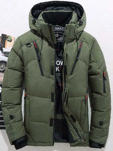 Men's Down Parkas Mens thick tactical Parkas high-quality winter cotton jacket hoodie warm duck down Parka military coat casual multi pocket mens coat Q240525