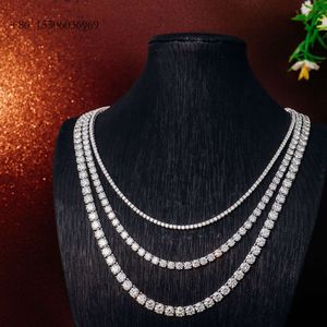 3mm 4mm 5mm VVS Moissanite Diamond 10k Gold Plated Hip Hop Jewelry Tennis Necklace Chain Chain