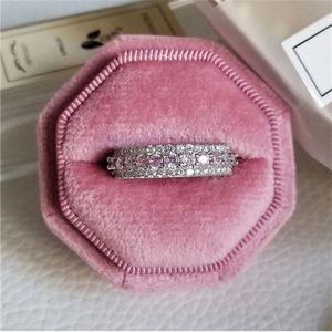 Trendy aaaaa zircone anello argento garbi d'impegno per matrimoni anelli per donne uomini promettono gioielli per feste di dito jrkak