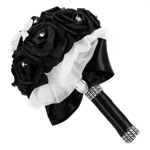 Fiori decorativi nozze bouquet rose da sposa bouquet damigella d'onore con schiuma artificiale falsa