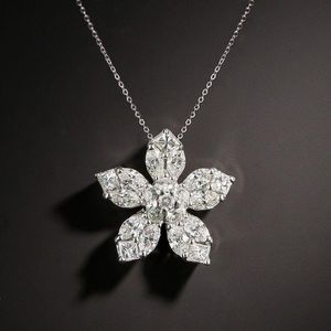 Blomma chocker halsband aaaaa cz vita guldkedjor fyllda engagemang bröllop hängen halsband för kvinnor brudlöfte smycken auuiw