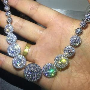 Dexule Waltz Necklaceホワイトゴールドフィルド5A CZイブニングパーティーネックレス女性用ブライダルウェディングアクセサリージュエリーwnpak