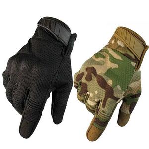 Спортивные перчатки полные пальцы тактические сетчатые перчатки на открытом воздухе спортивные тренировочные альпинисты и износостойкие, не скользящие, антипроблемные верховые перчатки Q240525