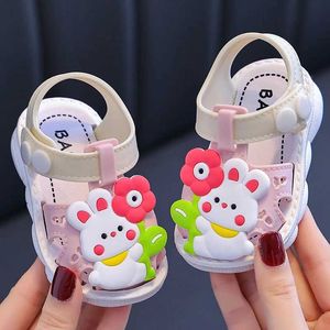 First Walkers Summer Aged 0-3 Cute Cartoon Baby Shoes For Boys Girl Non-Slip Soft-Soled Children Toddler Indoor Kids Sandals With Covered Toes Q240525