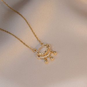 Женское ожерелье по безопасности xiangyun ruyi титановая сталь та же самая длинная жизнь Bell Light Lest Friend Jewelry Jewelry Lock Cone