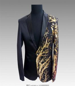 Single Breadsed Blazer Sequin Stage Jupt Men Men Party Hip Hop Suit Fashion Digital Print Drama Costume Blazer плюс размер 6xl96444152