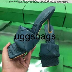 أحذية Bottegaa Botega Shoes Slipper Shoes Dress Thuled Endals Sandals Women Fashion Square Letterning Lining Leather