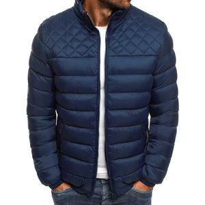 Men's Down Parkas Winter coat mens outdoor jacket fashionable autumn/winter casual warm zippered coat giant mens elegant diamond line size S-XXL Q240525