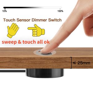 Sensor de toque de varredura penetrável Touch Painel de madeira Sensor de toque de luz LED LIGHT LIGHT CONTROL MANTA VARECENDENTO DIMMOR DIMMÁVEL TOQUE DIMER
