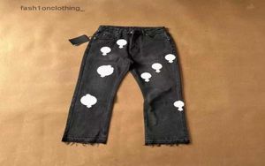 Jeans Designer Make Old Washed Chrome Straight Trousers Heart Letter Prints for Women Men Casual Long Style 286768174